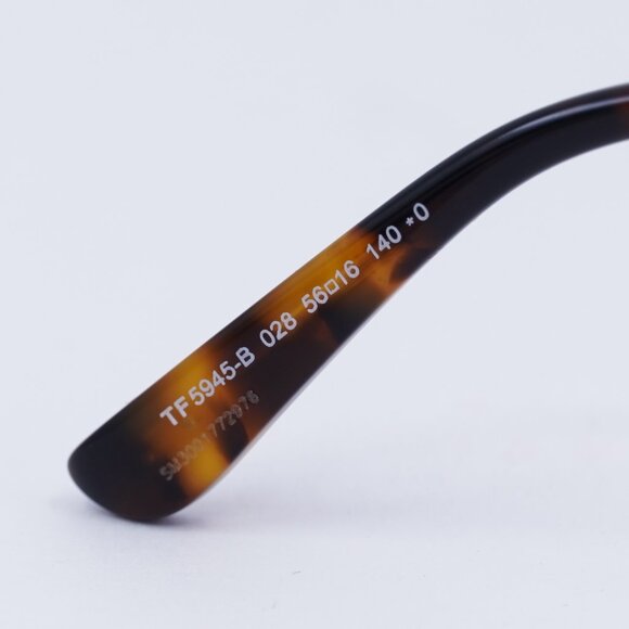 Tom Ford FT5945-B 028 Eyeglasses Gold 56mm Square Frame, Blue Light Block Lenses - Picture 2 of 10